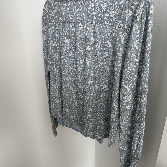 Lucky Brand womens large top blouse Blue MSRP $69.50 7wp6921T - Picture 9 of 12